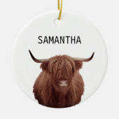 ハイラパーソナライズされたンドカウファームハ素朴ウス セラミックオーナメント (正面)