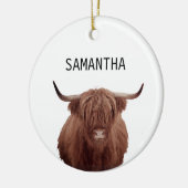 ハイラパーソナライズされたンドカウファームハ素朴ウス セラミックオーナメント (左)