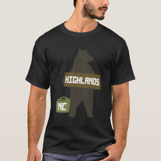 ハイランズノースカロライナNcかわいいヒッチハイキングベア Tシャツ