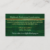 ハイランズ1ケルト造園ツリーサービス 名刺 (裏面)