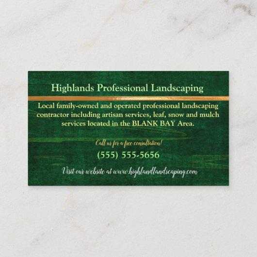 ハイランズ1ケルト造園ツリーサービス 名刺 (裏面)