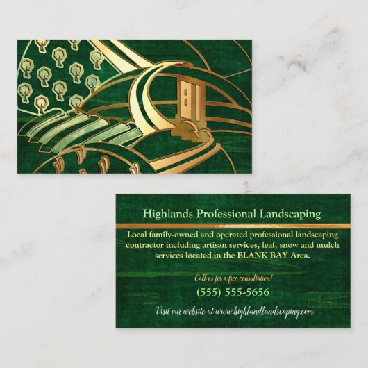 ハイランズ1ケルト造園ツリーサービス 名刺 (正面/裏面)