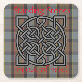 ハイランダープレイドケルト結び目模様マグカップコースタースコット スクエアペーパーコースター