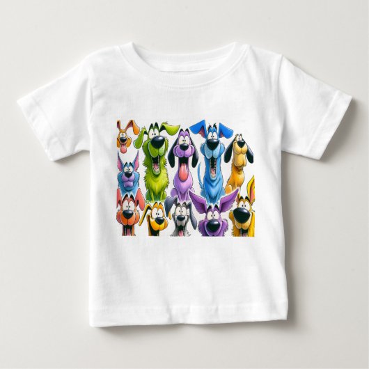 ハイランドおもしろいカウコーヒーSVG – かわいい漫画 ベビーTシャツ (正面)