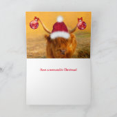 ハイランドおもしろいステアクリスマスホリデーカード シーズンカード (内部)