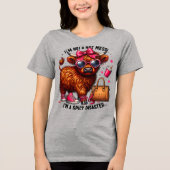 ハイランドおもしろい牛の熱混乱 トライブレンドTシャツ (正面)