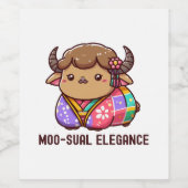 ハイランドで優雅な牛 ワインラベル (シングルラベル)