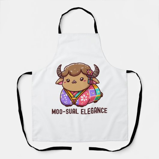 ハイランドの優雅な牛 エプロン (正面)