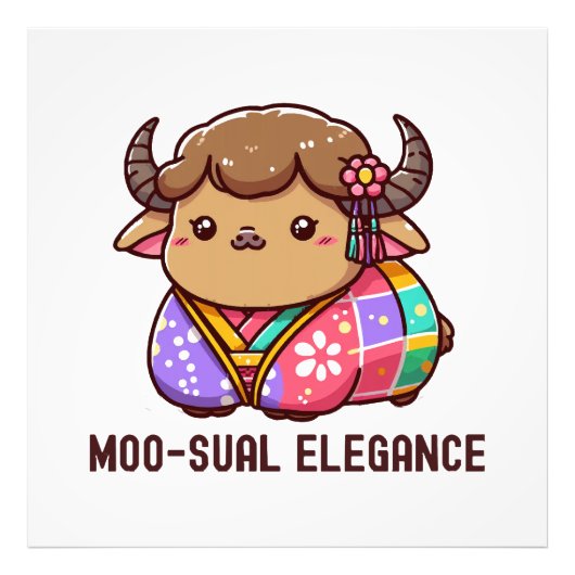 ハイランドの優雅な牛 フォトプリント            (正面)