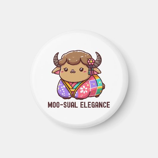 ハイランドの優雅な牛 マグネット (正面)