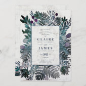 ハイランドの田舎風の葉っぱの結婚式に招かれる シーズンカード (正面/裏面)