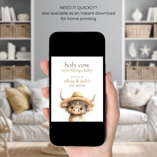 ハイランドの聖牛が赤ちゃんシャワーへようこそ ポスター