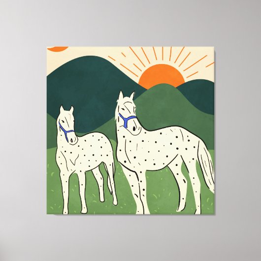 ハイランドの馬 キャンバスプリント (正面)