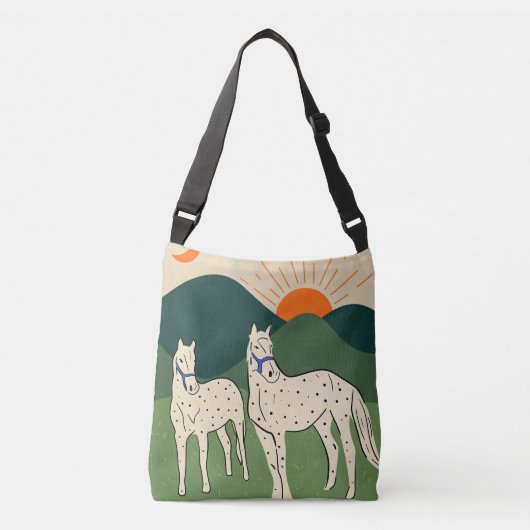 ハイランドの馬 クロスボディバッグ (正面)