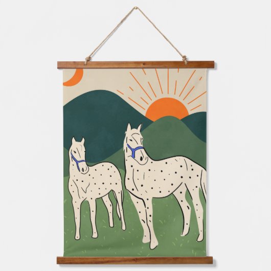 ハイランドの馬 吊り下げ型タペストリー (正面)