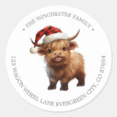 ハイランドよくはしゃぐカウズ差出人住所 ラウンドシール (正面)