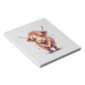 ハイランドよくはしゃぐ牛かわいいおもしろいカラフル動物 ノートパッド (アングル)