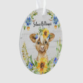 ハイランドウシュンフラワーファー素朴ムハウスクリスマス オーナメント (正面)