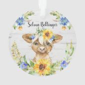 ハイランドウシュンフラワーファー素朴ムハウスクリスマス オーナメント (裏面)