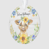 ハイランドウシュンフラワーファー素朴ムハウスクリスマス オーナメント (正面)