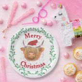 ハイランドウハットアザイスルリースメリークリスマス    ペーパープレート (パーティー)