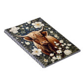 ハイランドエレガント牛の白フローラ ノートブック (右側)