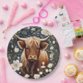 ハイランドエレガント牛の白フローラ ペーパープレート (パーティー)