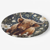 ハイランドエレガント牛の白フローラ ペーパープレート (アングル)