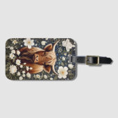 ハイランドエレガント牛の白フローラ ラゲッジタグ (正面横)