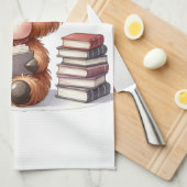 ハイランドカウが本を読む キッチンタオル (四つ折り)