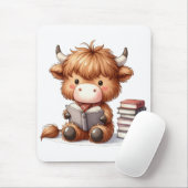 ハイランドカウが本を読む マウスパッド (マウス)