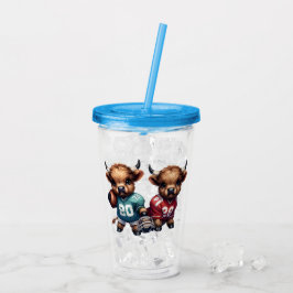 ハイランドカウとフットボール アクリルタンブラー