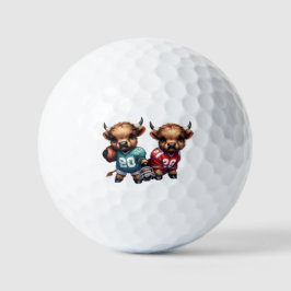 ハイランドカウとフットボール ゴルフボール
