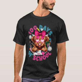 ハイランドカウとリボンの100日目の学校 Tシャツ