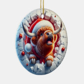 ハイランドカウのクリスマスオーナメント セラミックオーナメント (右)