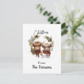 ハイランドカウのクリスマスカード シーズンカード (スタンド正面)