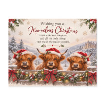 ハイランドカウのクリスマスカード