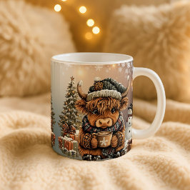 ハイランドカウのクリスマスマグ コーヒーマグカップ