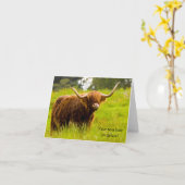 ハイランドカウのグリーティングカード カード (黄色い花)