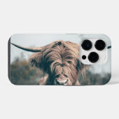 ハイランドカウの肖像画 iPhoneケース (裏面横)
