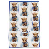 ハイランドカウアブンガ抱き枕 – 白/青 ミディアムペーパーバッグ (裏面)