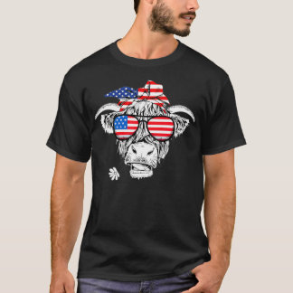 ハイランドカウアメリカ独立記念日7月4日 Tシャツ
