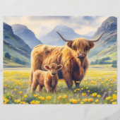 ハイランドカウアンドカーフバターカップスクラップブック紙 (正面)
