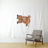 ハイランドカウアンドダンデリオンパフクラシックTシャツ タペストリー (インサイチュ(横))