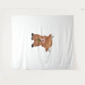 ハイランドカウアンドダンデリオンパフクラシックTシャツ タペストリー (正面(横))