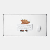 ハイランドカウアンドダンデリオンパフクラシックTシャツ デスクマット (キーボード&マウス)