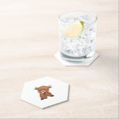 ハイランドカウアンドダンデリオンパフクラシックTシャツ ペーパーコースター (インサイチュ)