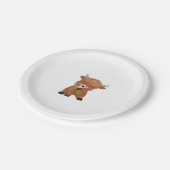 ハイランドカウアンドダンデリオンパフクラシックTシャツ ペーパープレート (アングル)