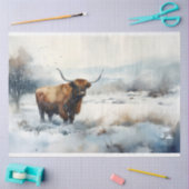 ハイランドカウインスノー2デコペ紙 薄葉紙 (クラフト)