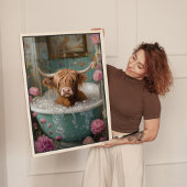 ハイランドカウインバスタブフローラアート キャンバスプリント